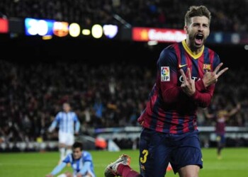 Piqué abrió la cuenta por el conjunto azulgrana Foto AFP/Josep Lago