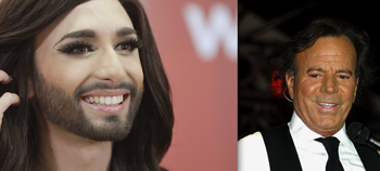 Julio Iglesias, el intérprete español más internacional, expresó su apoyo a la artista austríaca Conchita Wurst, que ganó Eurovisión  ARCHIVO