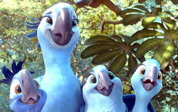 Rio 2 cuenta la historia de las simpáticas guacamayas azules: Blu y Perla que junto a sus tres hijos