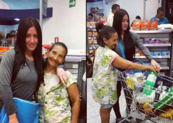 El novio de la "bomba sexy de Venezuela", contó a través de las redes sociales que Diosa Canales ayudó a una señora de nombre "Mary", de muy bajos recursos y que pide ayuda en la calle