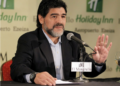Maradona transmitió ayer sus condolencias a la familia del presidente de la Asociación del Fútbol Argentino
