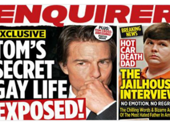 El tabloide estadounidense The National Enquirer asegura tener pruebas que demustran que Tom Cruise es homosexua
