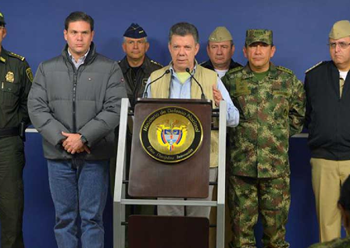 El presidente de Colombia, Juan Manuel Santos, admitió ayer que el brigadier general del Ejército Rubén Darío Alzate fue secuestrado por las FARC  ARCHIVO