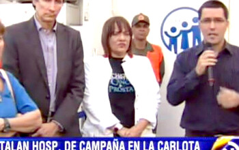 El vicepresidente de la República, Jorge Arreaza, inspeccionó este martes el Hospital de Campaña, parte del Plan Nacional de Preparación y Respuesta contra el Virus Ébola