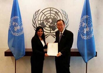 La ministra del Poder Popular para Relaciones Exteriores de Venezuela, Delcy Rodríguez, informó que sostuvo un encuentro formal con el secretario general de la Organización de Naciones Unidas (ONU), Ban Ki Moon