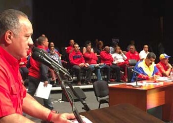 Cabello rindió declaraciones desde un encuentro en el que estuvieron presentes candidatos al Parlamento del Gran Polo Patriótico