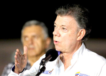 Juan Manuel Santos, llegó este martes al paso de Paraguachón, en la frontera con Venezuela