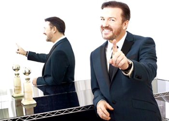 El humorista británico Ricky Gervais aceptó este lunes el reto de presentar de nuevo los Globos de Oro