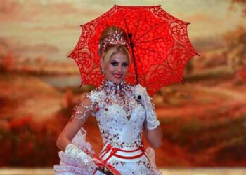 El vestido inspirado en las damas de antaño de Caracas, concretamente en Teresa Carreño, fue creado por el diseñador zuliano, Nidal Nouaihed