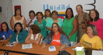De Copei Cristina Hernandez, Maria figueroa, Carmen Lourdez Carpio, Migdalia Torres, Maria De Diaz; Voluntad popular, Cibel Apodaca; Avanzada Progresista, Georgina Ramirez; UNT, Clara Navaz; Vente, Maria Batista; PJ Aureni Queroz. Acosta Ibel Mata y Monica Garcia.
