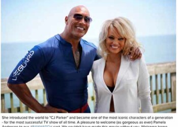 El actor “La Roca” dio a conocer a través de su cuenta en Instagram, que la sensual Pamela Anderson participaría en la nueva película “Baywatch”.