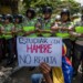 Con pancartas y consignas denunciaron tanto la crisis universitaria como la política que vive el país