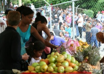 Más de una tonelada de queso , verduras, hortalizas, frutas, especies y más de dos toneladas de pollo se vendieron