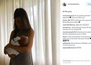 La hermana de Sara, Irene, ya conoce a su segundo sobrino. Así lo ha mostrado en una imagen en la que aparece con el bebé en brazos.
