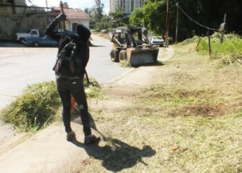Limpieza y desmalezamiento fueron los trabajos que comenzaron hombres y mujeres