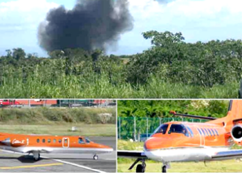 El avión ejecutivo siglas YV-3051 quedó calcinado al traspasar la cabecera de la pista