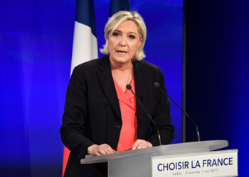 Le Pen, de 48 años, logró cautivar entre el 33,9% y 34,5% del electorado, con sus polémicas promesas en contra de la inmigración y el bloque euro