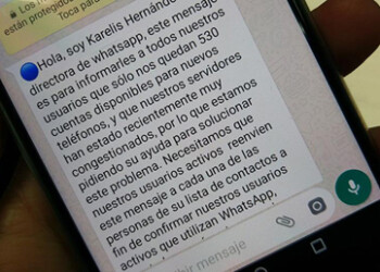 El portal Computer Hoy recuerda que el auténtico director de WhatsApp es Jan Koum, quien nunca se comunicaría con los usuarios de tal modo: en su lugar, lo haría a través de un comunicado oficial