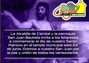 Las festividades religiosas se realizarán este sábado 24 de junio durante todo el día con repique de tambores y misas solemnes