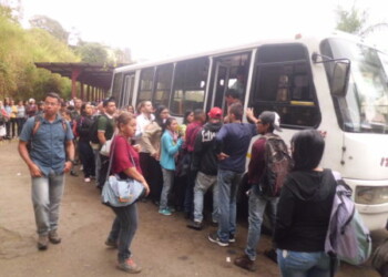 Largas colas se registran en paradas a diario en Altos Mirandinos