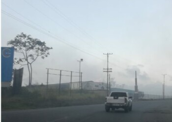 Columna de humo en la Panamericana por el incendio