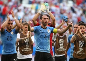 Soccer Football - World Cup - Group A - Uruguay vs Russia - Samara Arena, Samara, Russia - June 25, 2018   Uruguay's Diego Godin celebrates after the match    REUTERS/Michael Dalder SOCCER-WORLDCUP-URY-RUS/