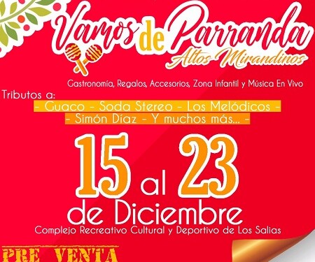 “Vamos de Parranda” será la feria de stand más grande de Altos Mirandinos en diciembre