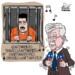 A cartoon caricature of John Bolton, U.S. President Donald Trump's national security adviser, is seen in this image provided by Venezuelan cartoonist Fernando Pinilla that now hangs framed on the wall of Bolton's West Wing office at the White House in Washington, U.S. February 27, 2019.  Courtesy Fernando Pinilla/Handout via