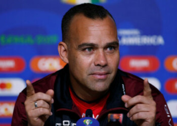 Soccer Football - Copa America - Venezuela Press Conference - Arena do Gremio, Porto Alegre, Brazil - June 14, 2019              Venezuela coach Rafael Dudamel during press conference  REUTERS/Diego Vara