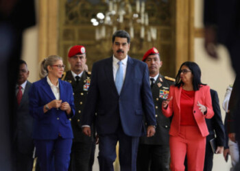 Venezuela's President Nicolas Maduro arrives for a news conference at Miraflores Palace in Caracas, Venezuela, March 12, 2020. REUTERS/Manaure Quintero
